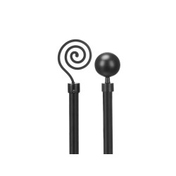 BARRA CORTINA SURT 2 120-210CM NEGRO