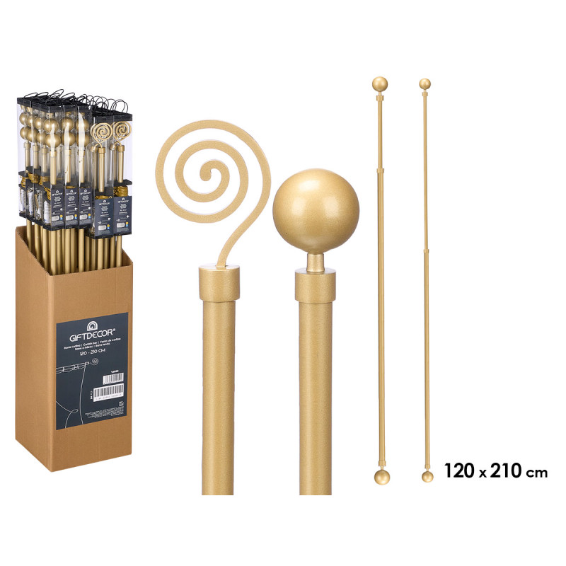 CURTAIN ROD SURT 2 120 X 210CM GOLDEN