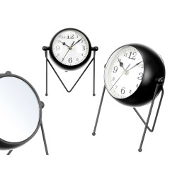 FORGE CLOCK OVAL DIAL MIRROR BLACK 21CM