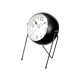 RELOJ FORJA ESFERA OVALADA ESPEJO NEGRO 21CM