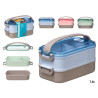 DOUBLE LAYER LUNCH BOX TPR HANDLE