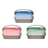 DOUBLE LAYER LUNCH BOX TPR HANDLE
