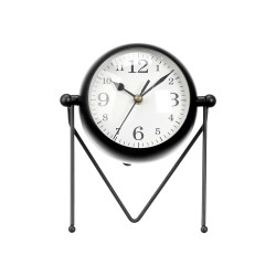 RELOJ FORJA ESFERA OVALADA ESPEJO NEGRO 21CM