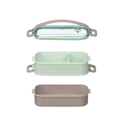 DOUBLE LAYER LUNCH BOX TPR HANDLE