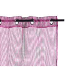CURTAIN 140X260CM 6 EYELETS FUCSIA GRID