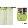 CURTAIN 140X260CM 6 EYELETS GREEN GRID