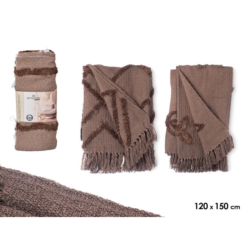 EMBROIDERY MULTIPURPOSE BROWN 135X150CM ASSORT 3