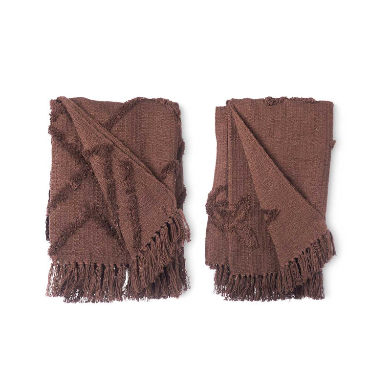 EMBROIDERY MULTIPURPOSE BROWN 135X150CM ASSORT 3