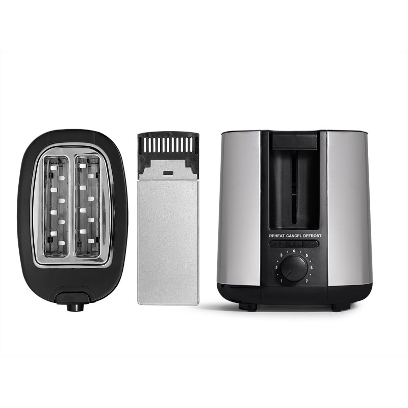 GRILLE-PAIN DOUBLE ACIER NOIR MAT 750W