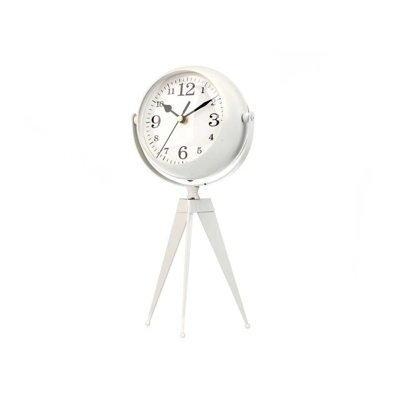 OROLOGIO FERRO SFERA OVALE SPECCHIO BIANCO 32CM