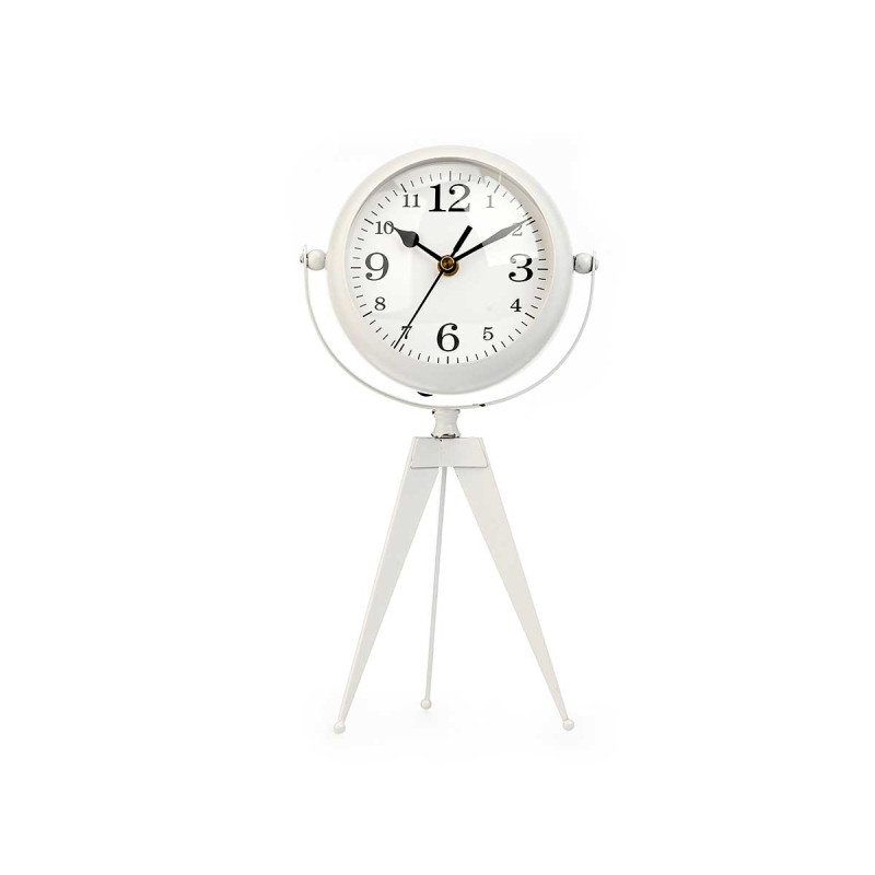 OROLOGIO FERRO SFERA OVALE SPECCHIO BIANCO 32CM