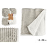 COUVERTURE VELOURS COTELE BLANC ECRU GRIS CLAIR