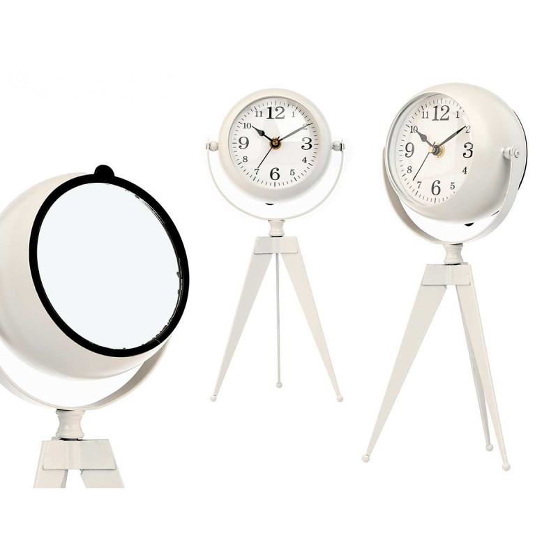 HORLOGE FORGE CADRAN OVALE MIROIR BLANC 30CM