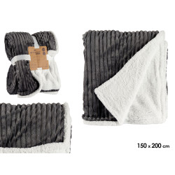 DARK GREY CORDUROY BLANKET