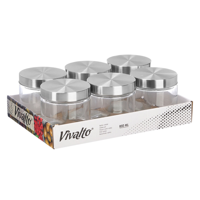 GLASS JAR STEEL LID 850ML