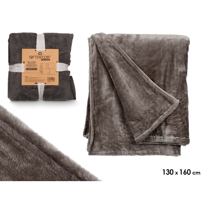 MANTA SEDALINA GRIS OSCURO 130X160CM