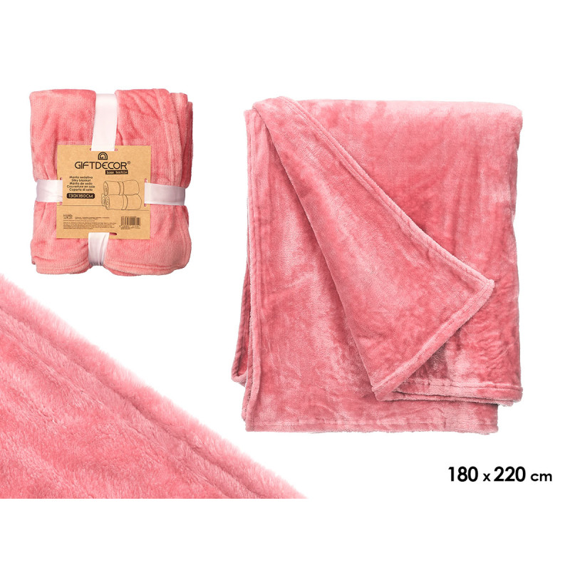 MANTA SEDALINA COR DE ROSA 180X220CM