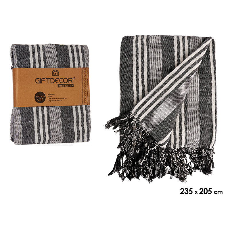 MULTIUSO RAGGI GRIGIO SCURO 235X205CM