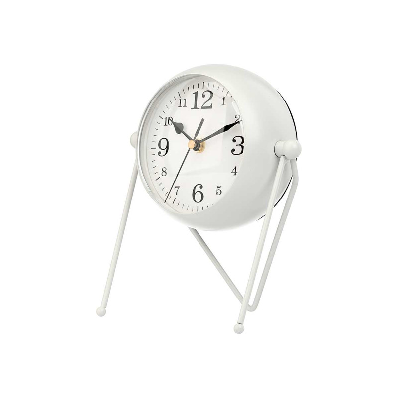 OROLOGIO FERRO SFERA OVALE SPECCHIO BIANCO 21CM