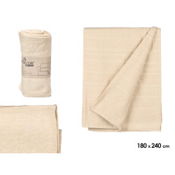 MULTIUSAGES EVER RAYURES BEIGE 180X240CM