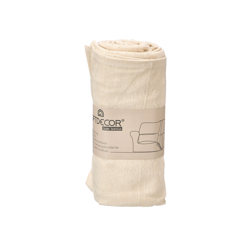 COPRILETTO MULTIUSO A RIGHE BEIGE 180X240CM