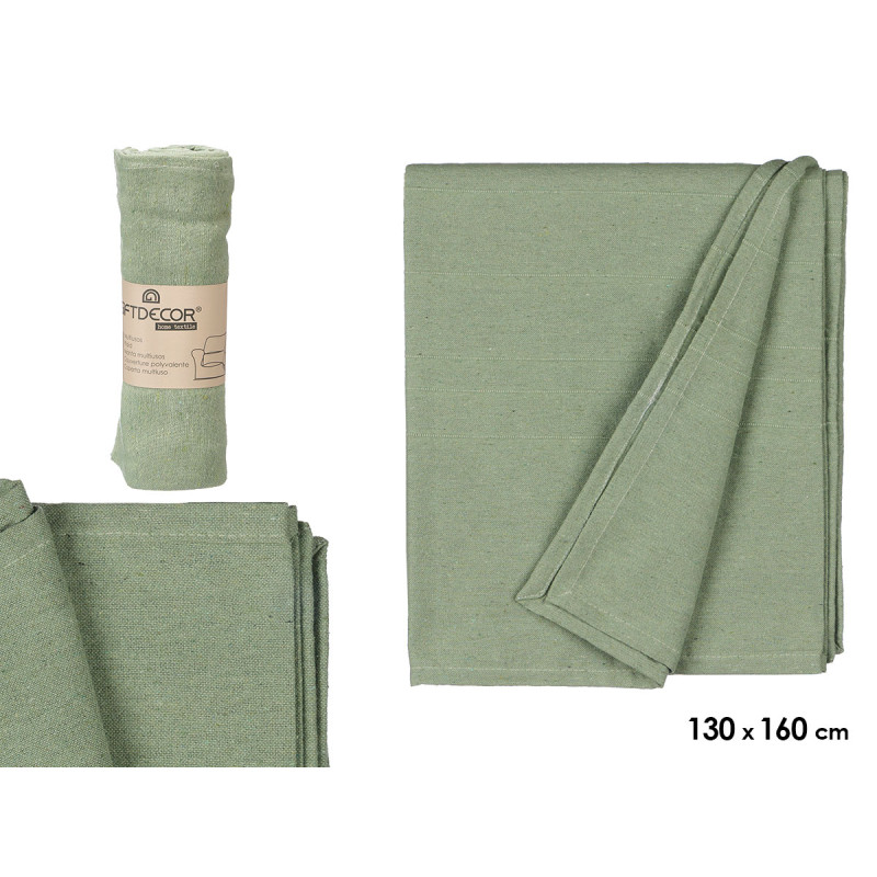 MULTIUSAGES EVER RAYURES MENTHE 130X160CM