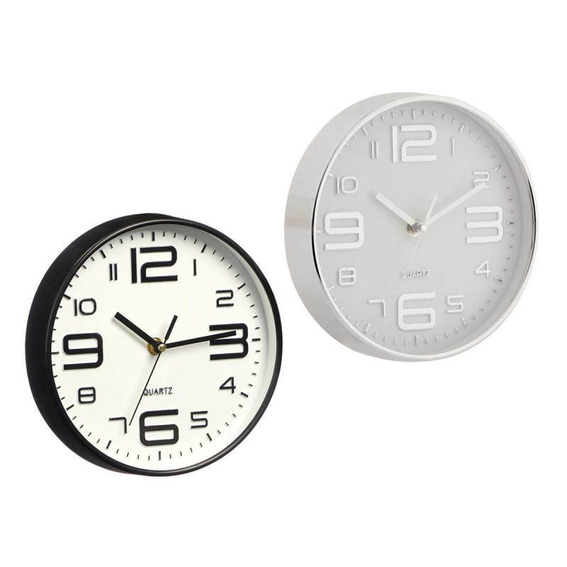 RELOJ REDONDO 20 CM NUMEROS GRANDES SURT 2 