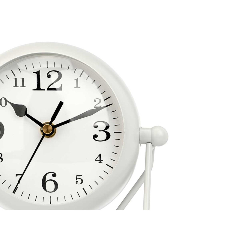 OROLOGIO FERRO SFERA OVALE SPECCHIO BIANCO 21CM