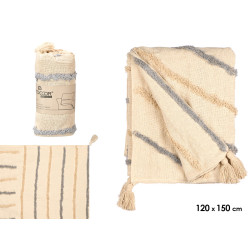 MULTIUSAGES IRIS BRODÃ‰ GRIS 120X150CM