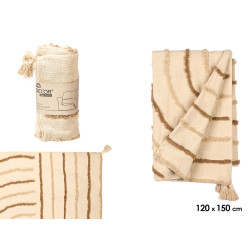 MULTIUSOS IRIS BORDADO MARRON 120X150CM