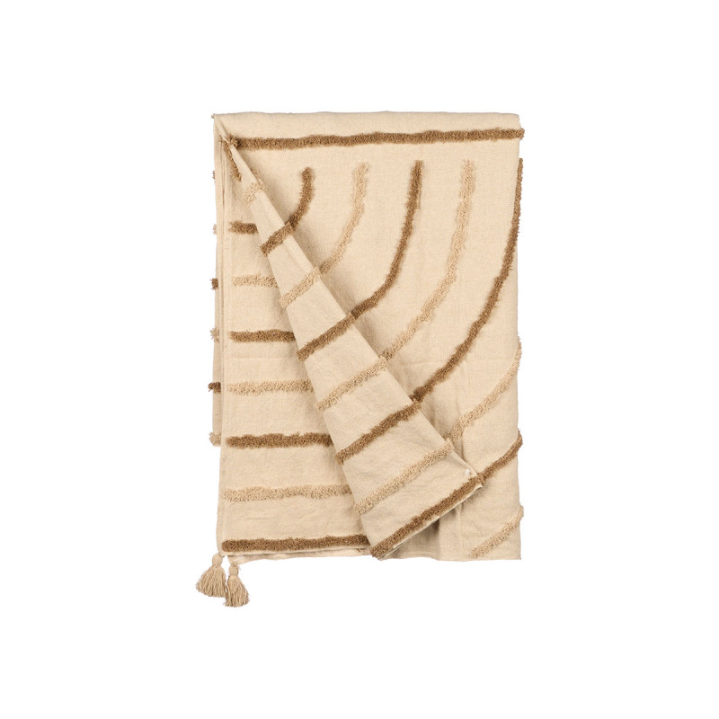 MULTIUSOS IRIS BORDADO MARRON 150X220CM