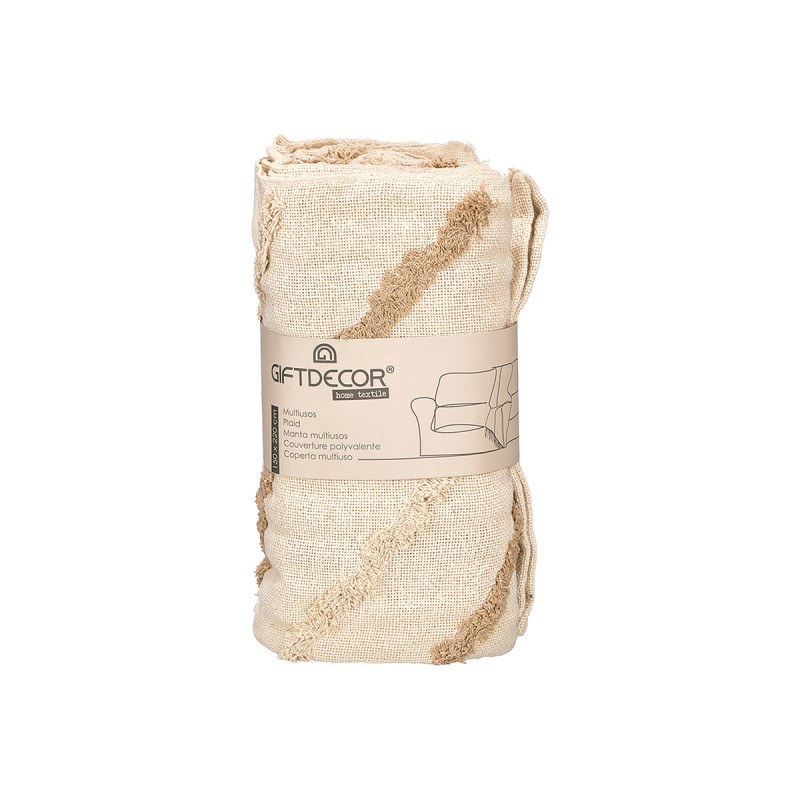 BROWN IRIS MULTI-USE EMBROIDERED 150X220CM