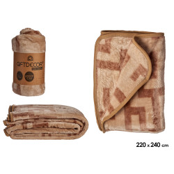 COPERTA RASCHEL BEIGE 220X240CM