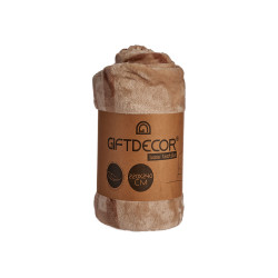 BEIGE RASCHEL BLANKET 220X240CM