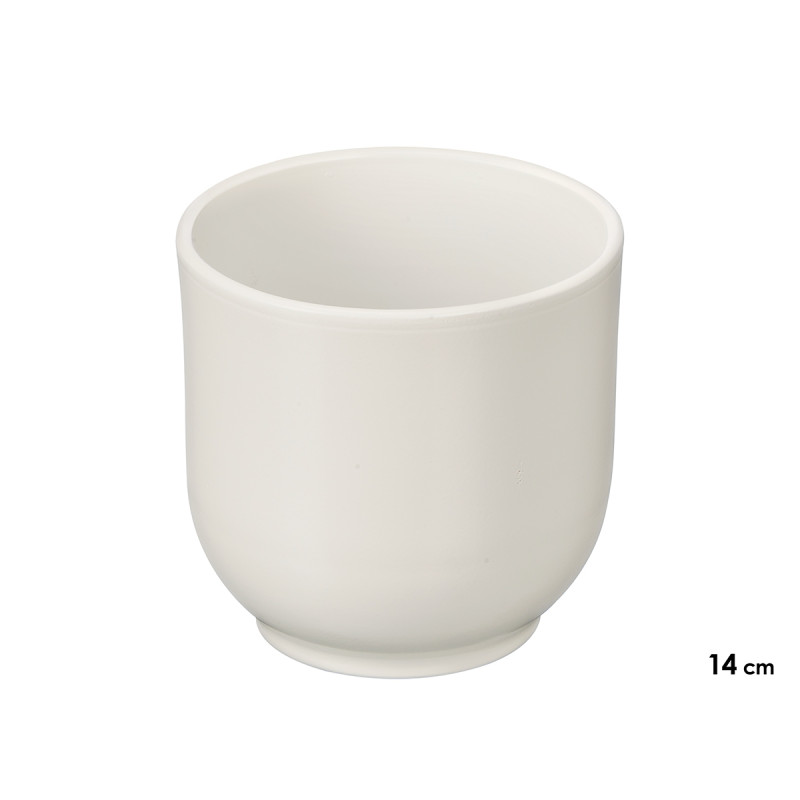 CUP POT 14CM MATT WHITE 