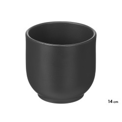 MACETA VASO 14CM NEGRO MATE