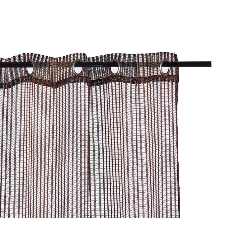 CORTINA 140X260CM 6 OLLAOS BRILLO MARRON