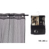 CORTINA 140X260CM 6 OLLAOS REJILLA NEGRO