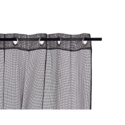 CURTAIN 140X260CM 6 EYELETS BLACK GRID