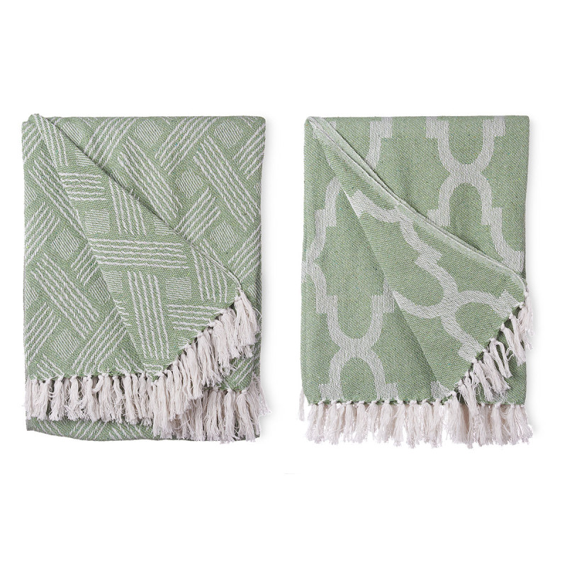 COUVRE-LIT POLYVALENT JACQUARD VERT 180X220CM ASR2