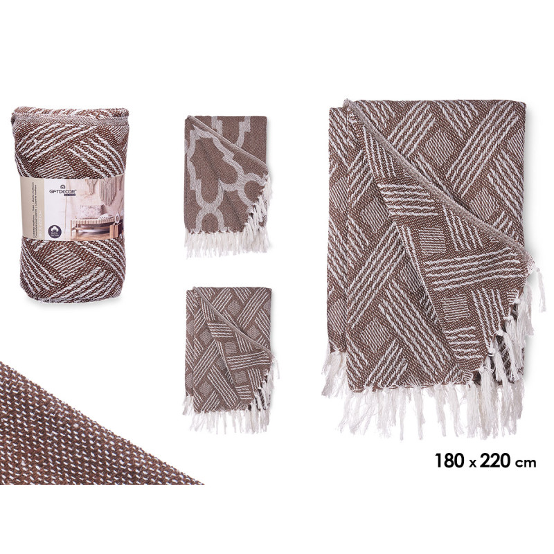 MULTIUSO JACQUARD MARRON 180 X 220 CM SURT 2
