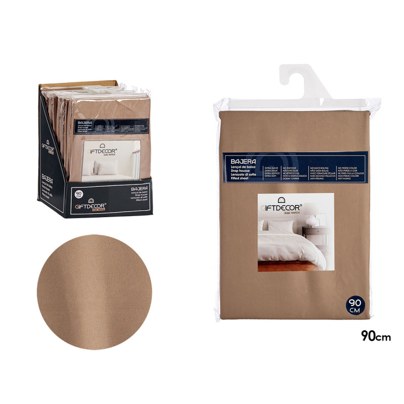 FITTED BED SHEET 90CM BROWN COLOUR