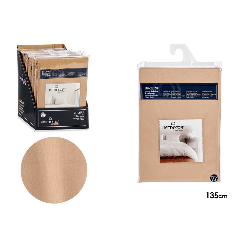 FITTED BED SHEET 135CM BEIGE COLOUR