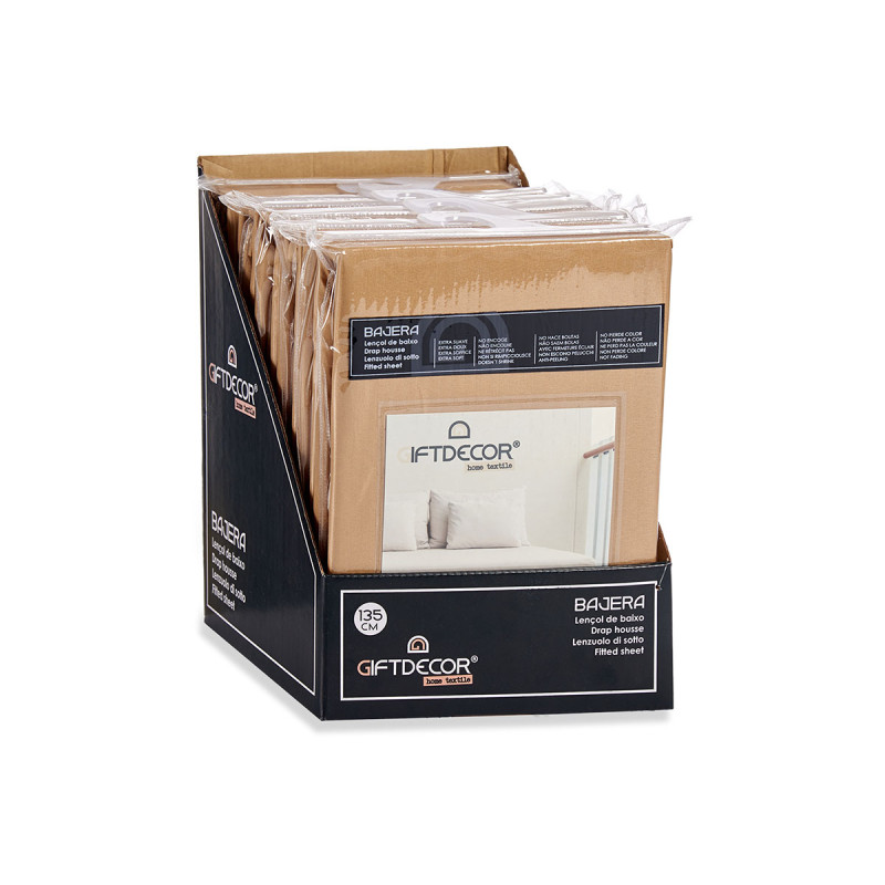 DRAP HOUSSE 135CM COULEUR BEIGE 