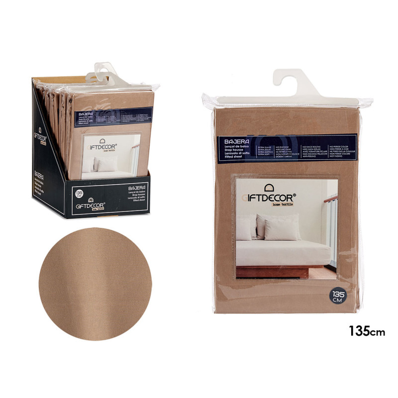 DRAP HOUSSE 135CM COULEUR MARRON  