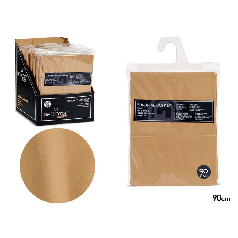 TAIE D'OREILLER 90CM COULEUR BEIGE 