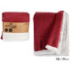 COUVERTURE CORAIL ET SHERPA 130X170CM ROSE FORT 