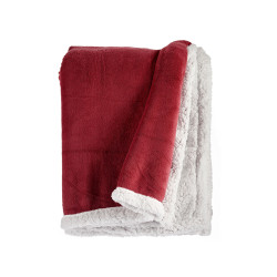 COUVERTURE CORAIL ET SHERPA 130X170CM ROSE FORT 