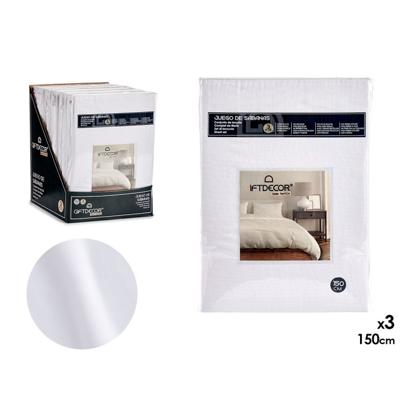 SET 3 DRAPS 150CM COULEUR GRIS CLAIR