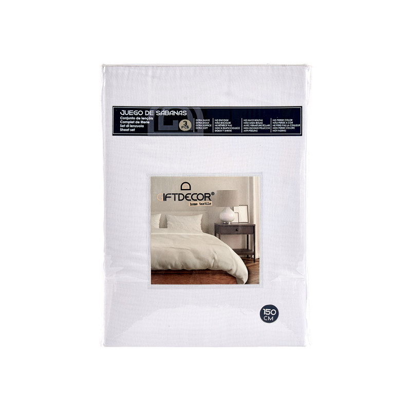 SET 3 SHEETS 150CM LIGHT GREY COLOUR